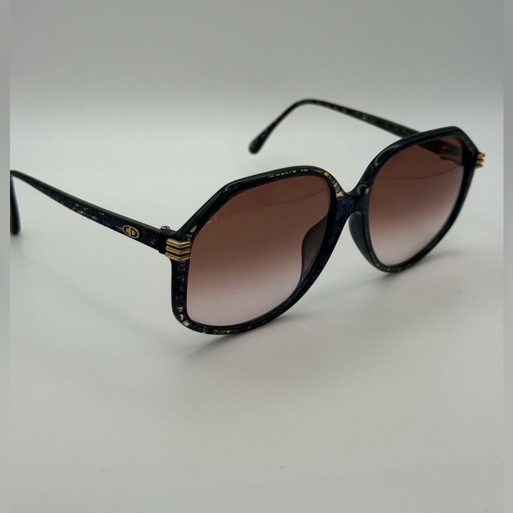 Christian Dior Black and Gold Sunglasses. Vintage